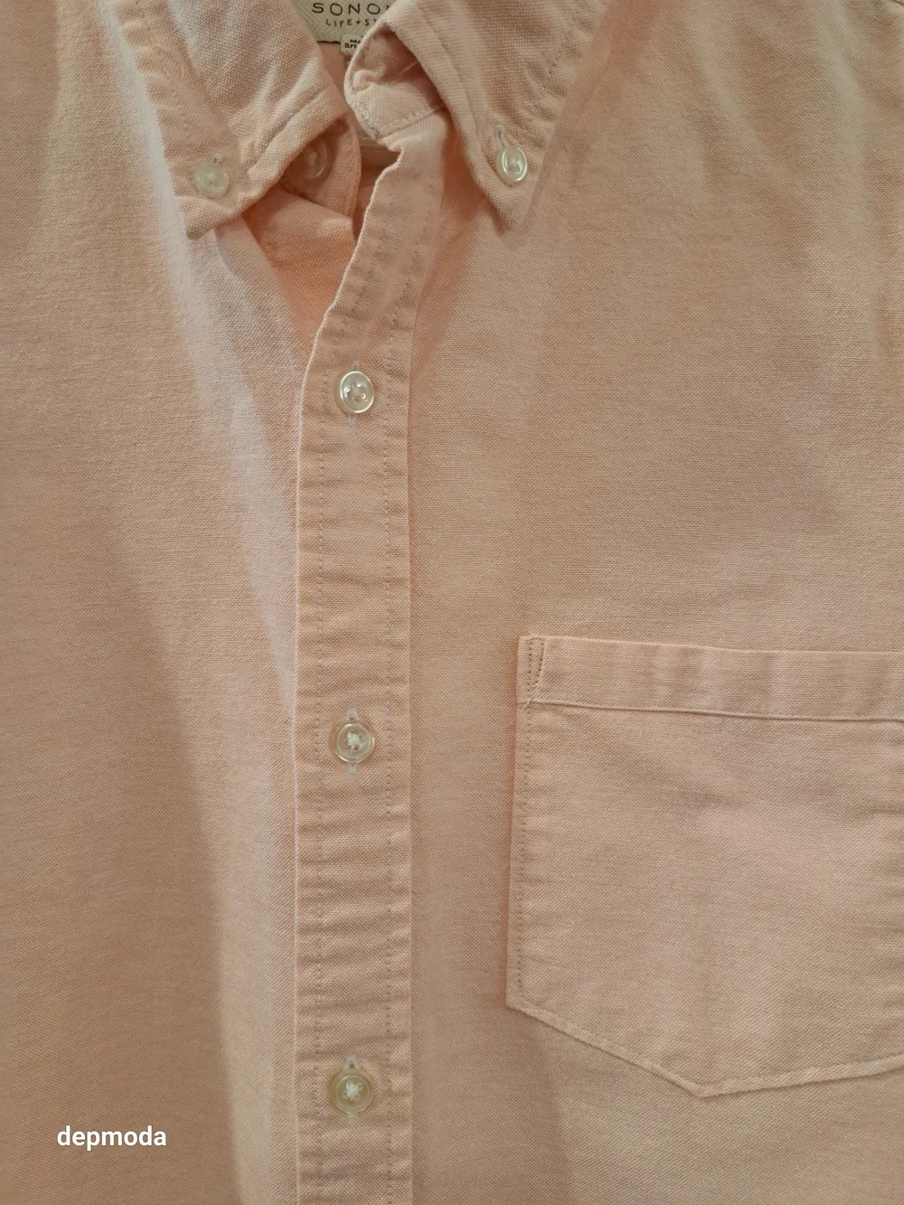 Sonoma Men's Peach Button down long sleeve shirt Size M
